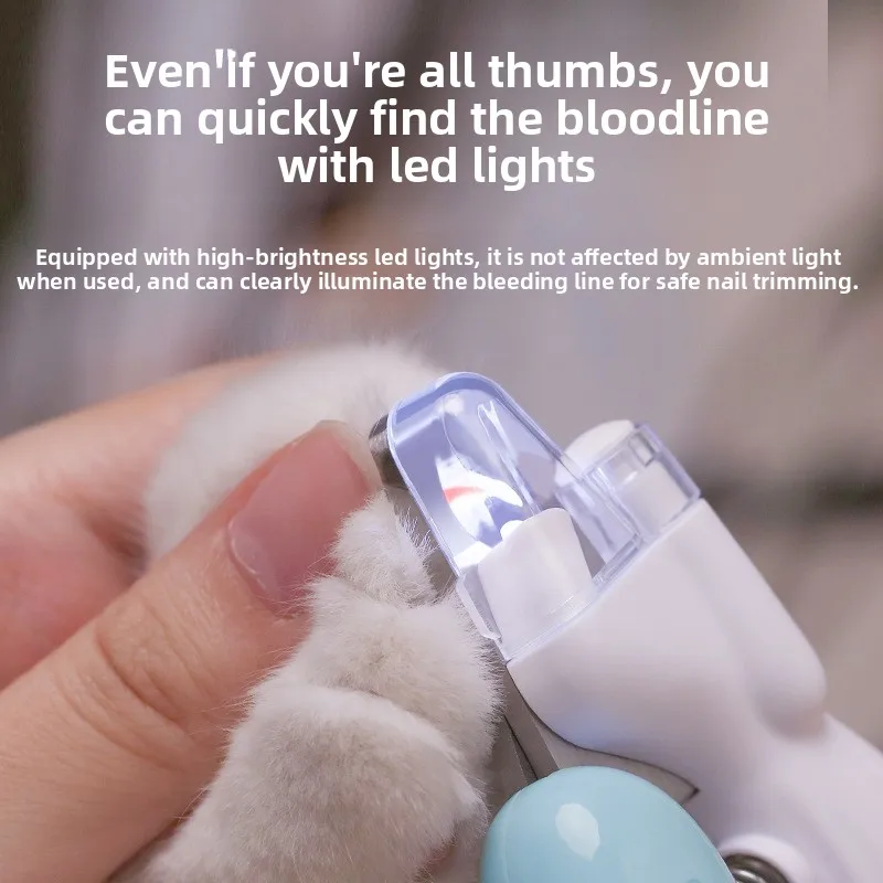 

Pet Nail Clippers with LED Light and Electric Nail Grinder for Cats Dogs, Rechargeable Low Noise Cat Nail Trimmer, 4pcs package