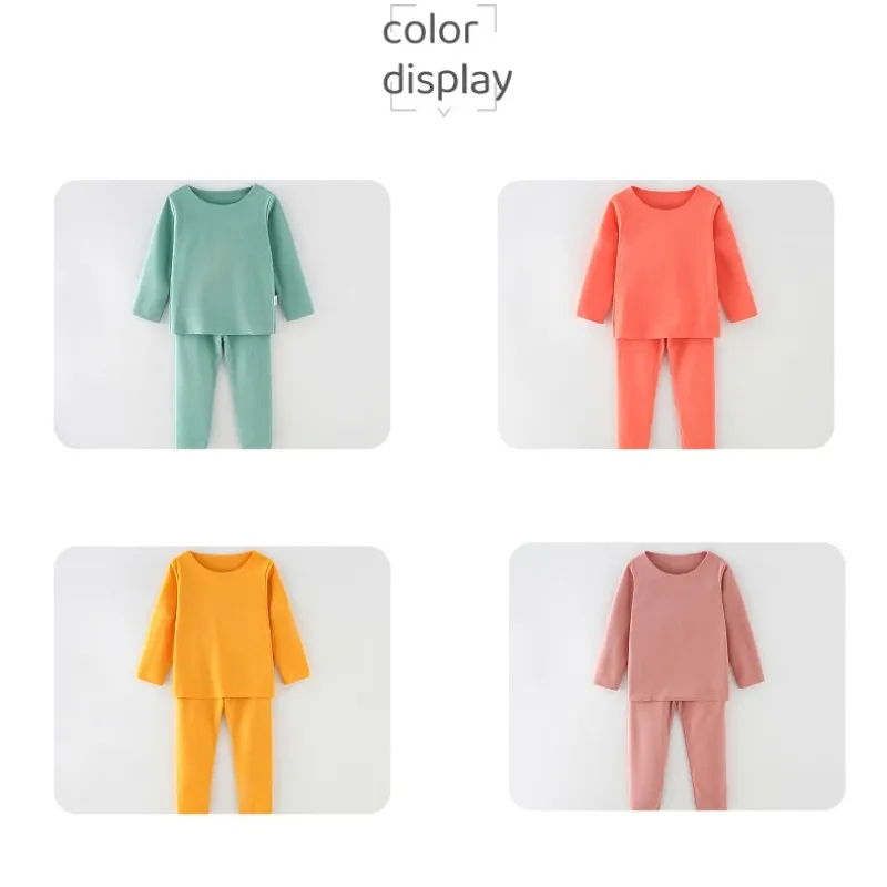 Autumn Winter Kids Thermal Underwear Sets Baby Warm Clothes Boys Girls Tops+Pants Sleepwear Pajamas Soft Warm Children Clothing