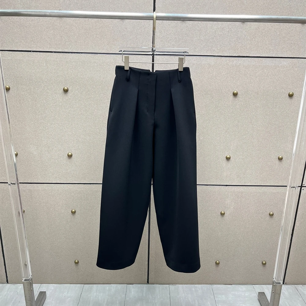 

3D-Cut High-Waisted Women's Straight-Leg Pants Tailored Waist for Flattering Fit Elegant Commuter Trousers 2025 Winter New Y2K