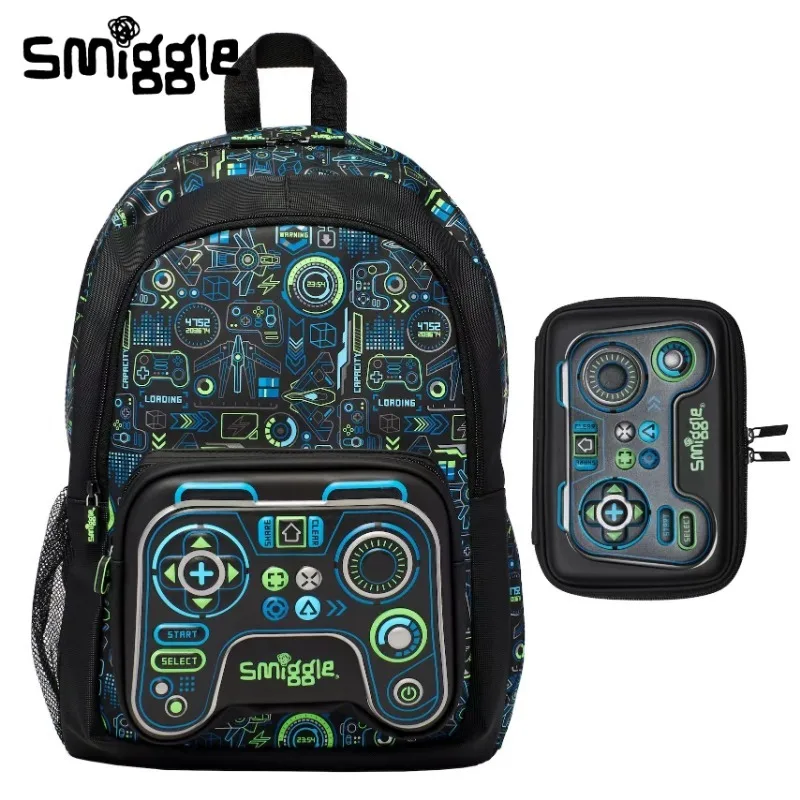 

Genuine Australia Smiggle Backpack Black Game Controller Pen Case Straw Kettle Crossbody Handle Lunch Box Student Gift