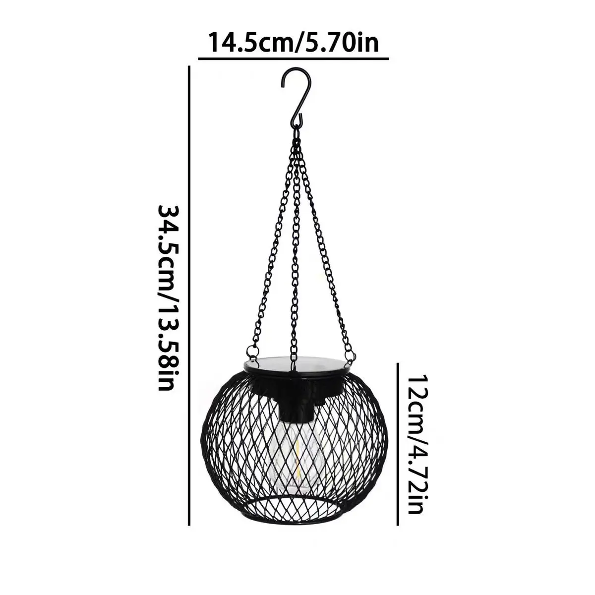 Solar Powered LED Hanging Floor Lamp Outdoor Hollow Outlight Garden Landscape Night Light Outdoor Feng Shui Decorative Light view 6