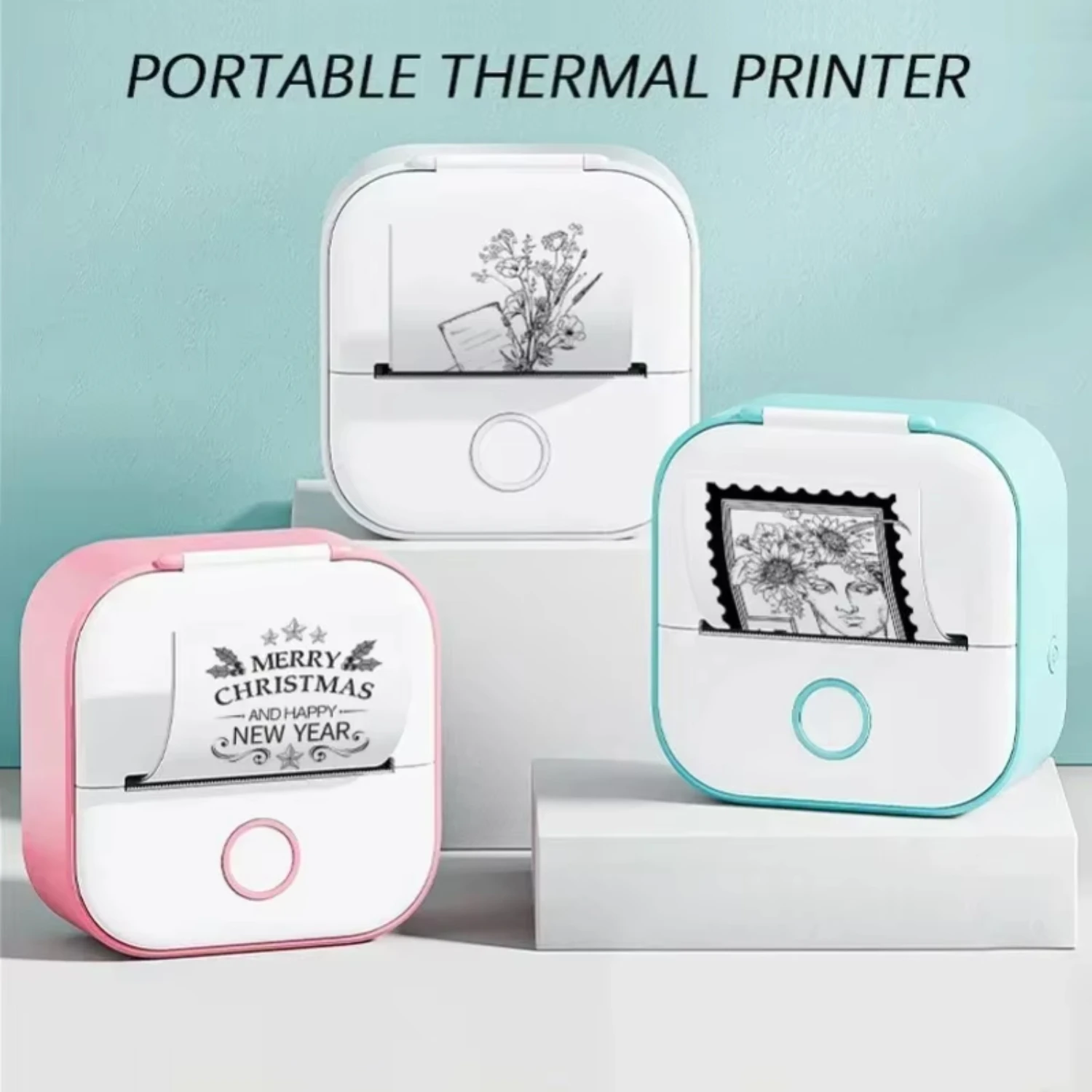 Portable Mini Thermal Label Printer  Photo Printer Student Wrong Question Printer Bluetooth Mini Label Printer Price Tag