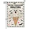 We're Freaking Melting Funny Summerween Halloween Garden Flag 12x18'' jjp