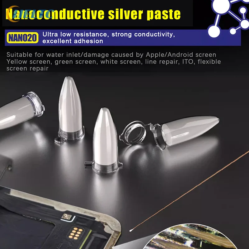 MECHANIC Nano Conductive Silver Paste NANO20 For Phone Android Phone Repair Flexible Screen Circuit Repair ITO Silver Paste Too