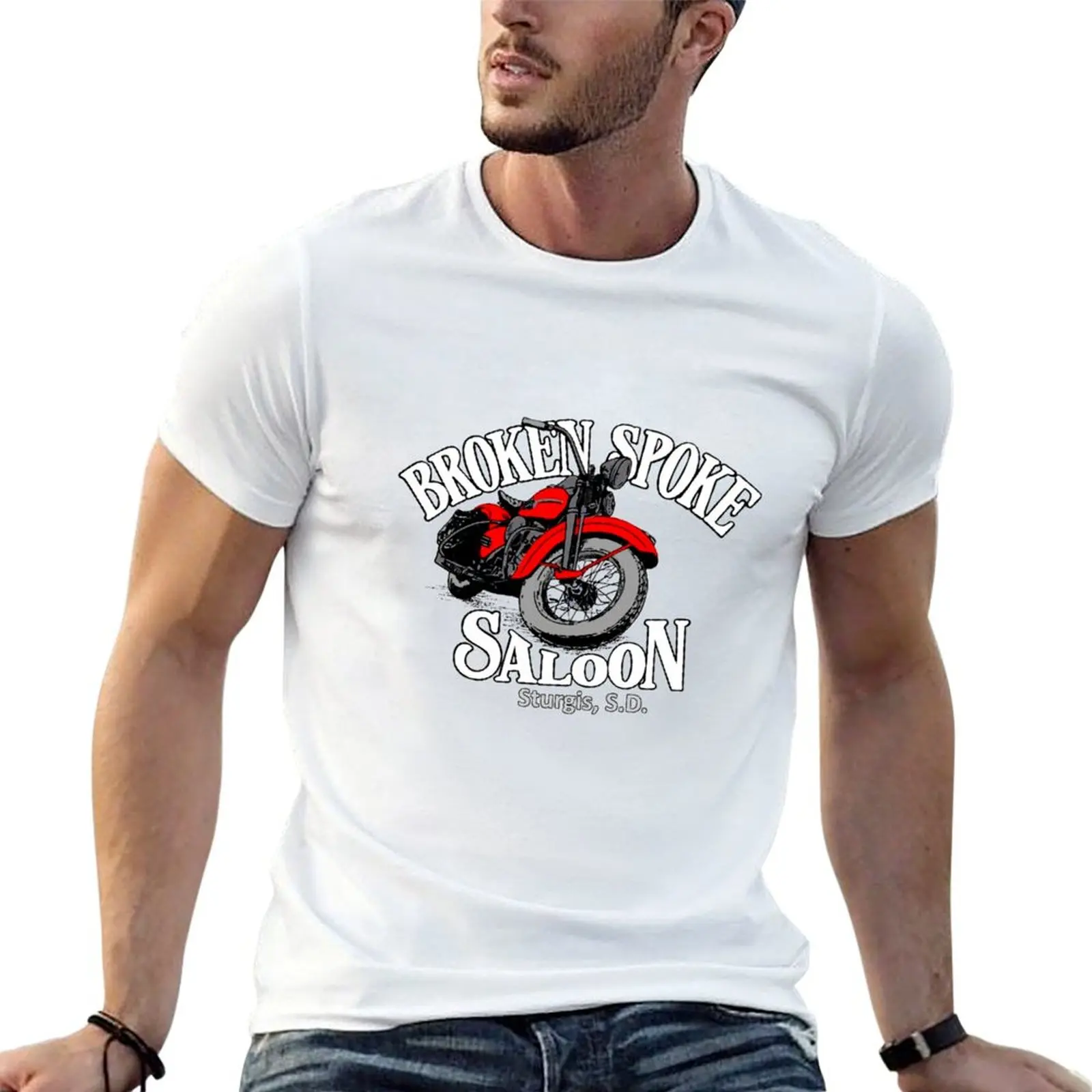 80s Broken Spoke Saloon Motorcycle T-shirt vintage clothes boys whites new edition mens tall t shirts