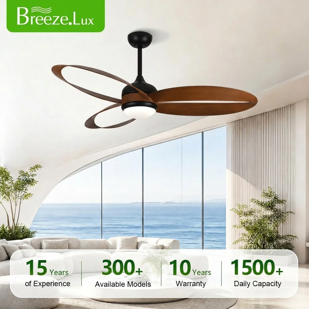 42-Inch Abs Blades Modern Ceiling Fan With LED Light Remote Control All Copper DC Motor, Fan Light For Household Commercial