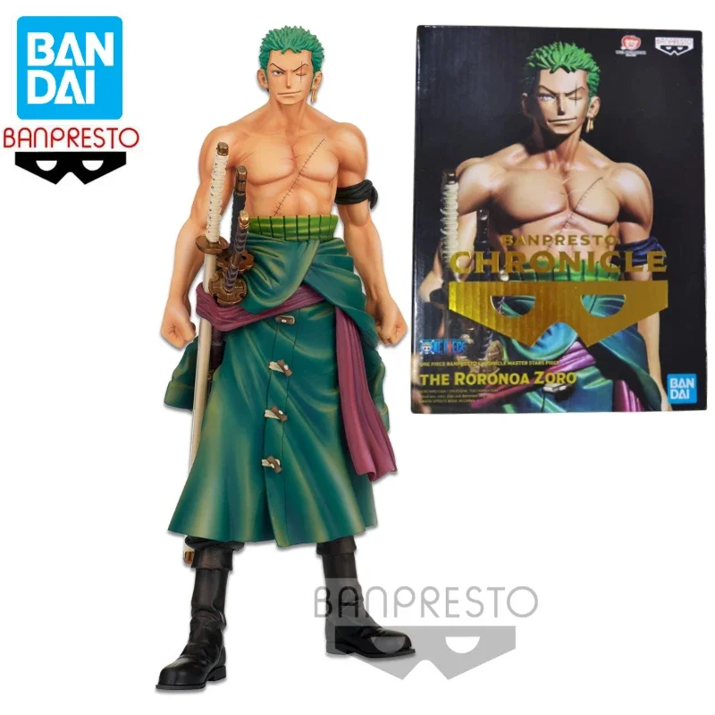 Original In Stock Bandai BANPRESTO Chronicle MSP One Piece The Roronoa Zoro Anime Action Figure Toy Gift Model Collection Hobby