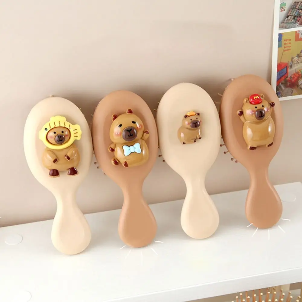 Styling Tool Cute Capybara Air Cushion Comb Cartoon Portable Kapibala Airbag Comb Handle Funny Massage Comb Children