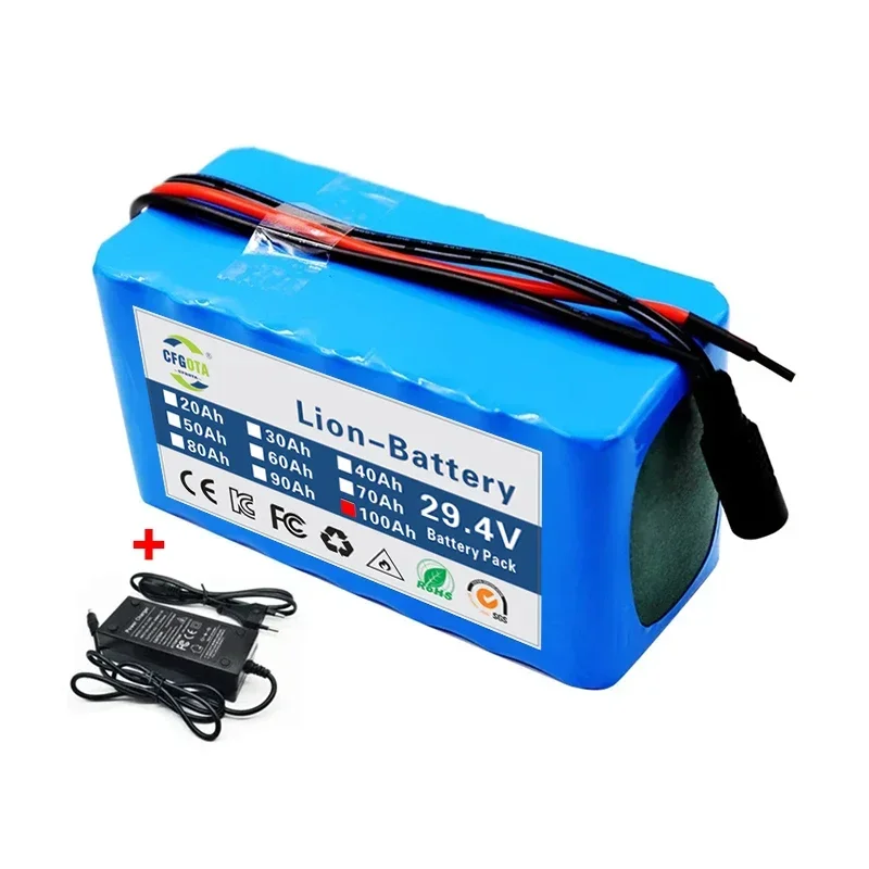 Imagem -05 - Bateria de Lítio para Bicicleta Elétrica Ciclomotor Bateria de Iões de Lítio 2a Carregador 24v 100ah S3p 18650 100000mah