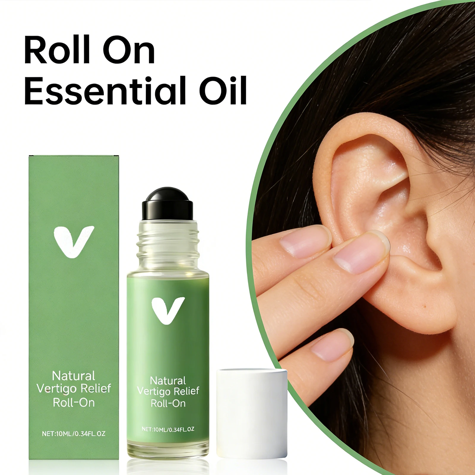Cool Refreshing Roll on Essential Oil Soothing Massage Oil for Temple Ear Neck Skin Care Multi Effect Deep Nourishing Massage
