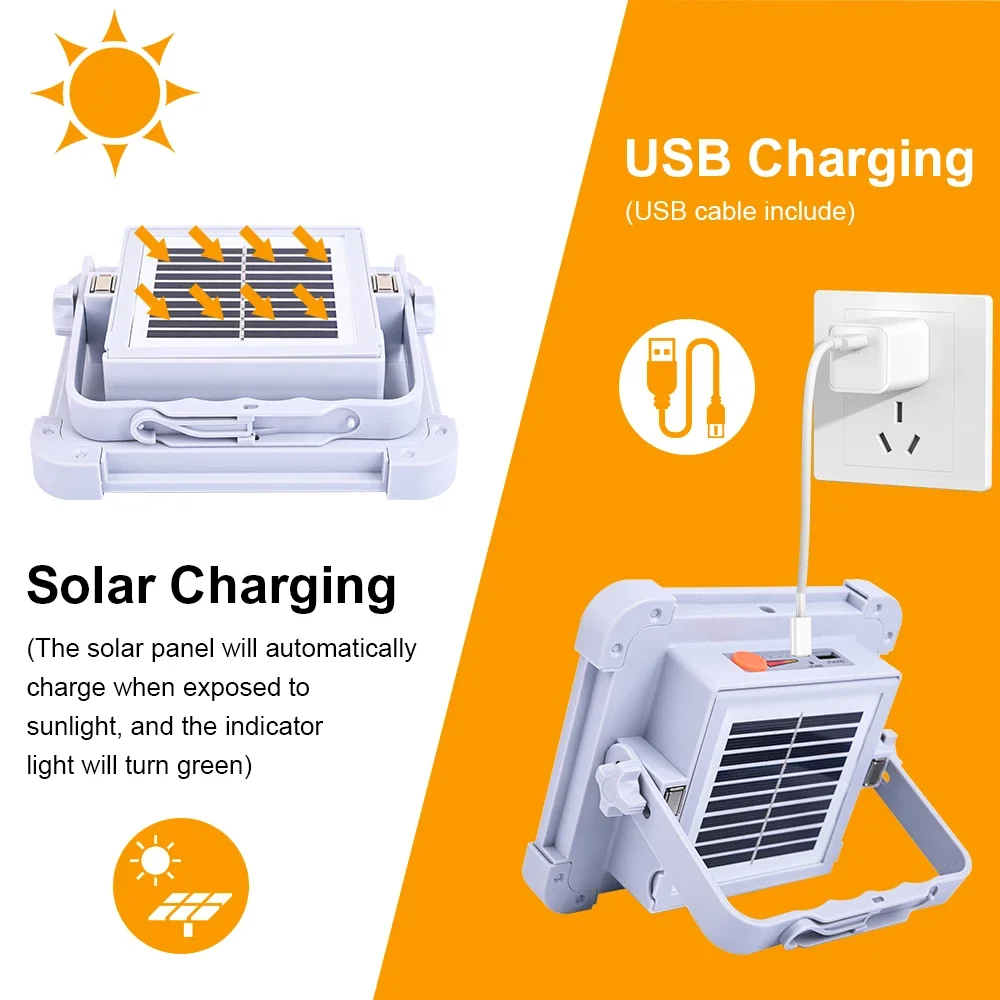 Picture 4: 200W Rechargeable Solar Floodlight Outdoor Portable LED Multifunctional Spotlight Ip66 Waterproof Emergency Lighting Floodlight