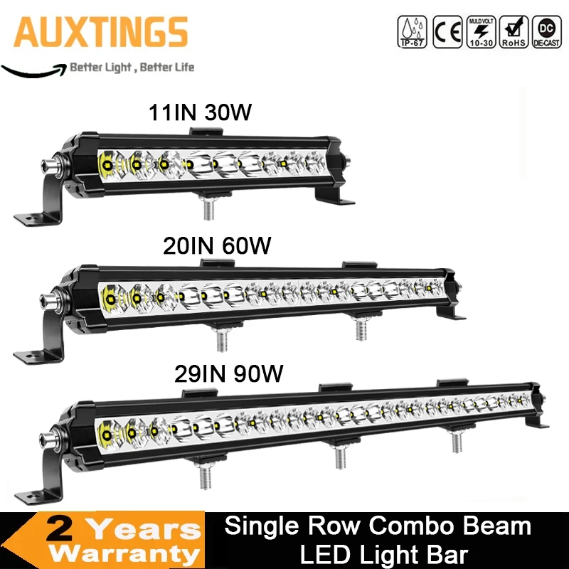 

11'' 20'' 29'' Inch 30W 60W 90W Off Road LED Light Bar Straight White Work Lights Bars 4x4 Offroad Truck SUV ATV Tractor 12V 24V