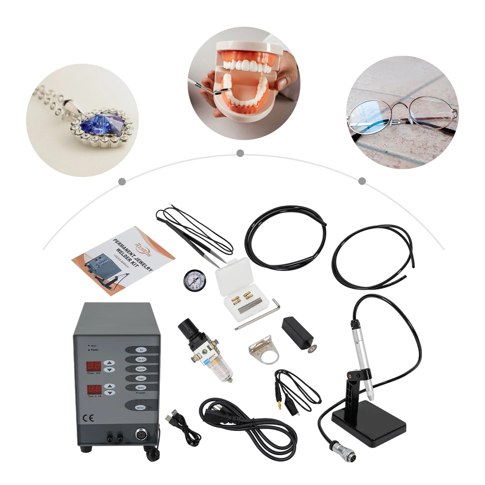 

Automatic Spot Welder DIY Spot Welding Machine Pulse Argon Arc Kit for Au, Co-Cr, Hybrid, Titan, Ortho Welding Jewelry Repairing