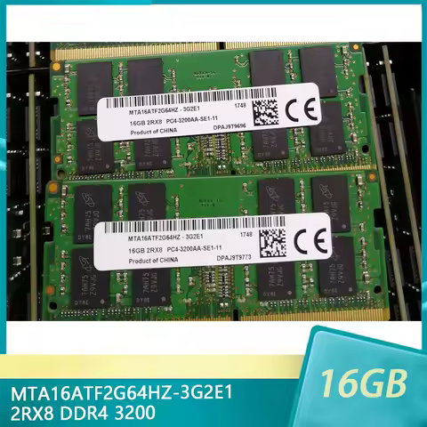 1Pcs 16G 16GB 2RX8 PC4-3200AA-SE1 DDR4 3200 MTA16ATF2G64HZ-3G2E1 For MT RAM Notebook Memory