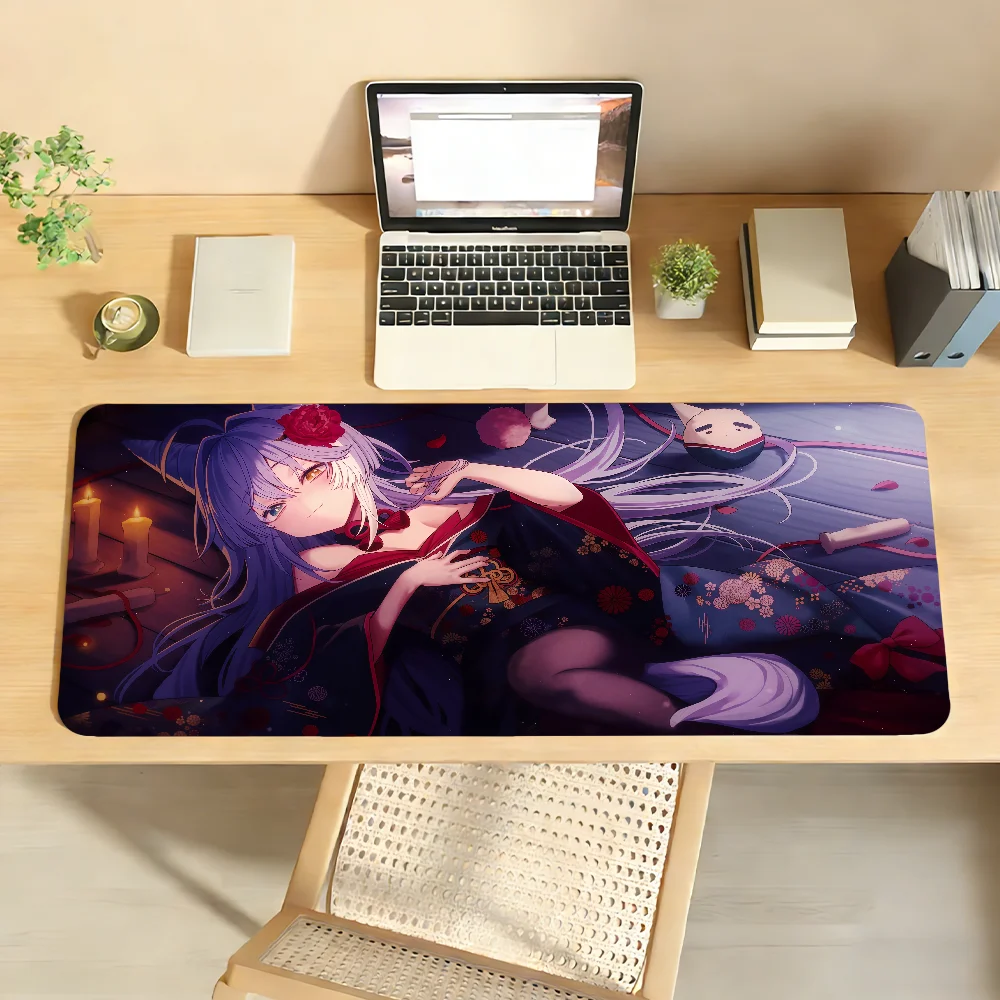 

Коврик для мыши Cute Girl T-Tenko Shibuki, нескользящий, с фиксирующим краем, для ПК и ноутбуков, резиновый, для офиса, для клавиатуры, большой, для геймеров