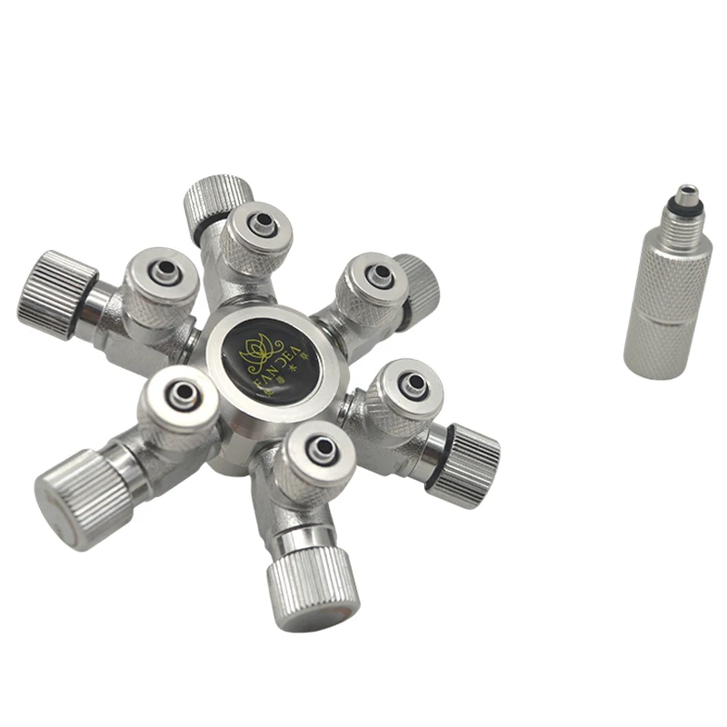 Électrovanne Stainless Steel Multi Way Aquarium CO2 Splitter Distributor Check Valve Solenoid Valve CO2 Regulator Fish Tank Accessori Autres vannes — détail 1