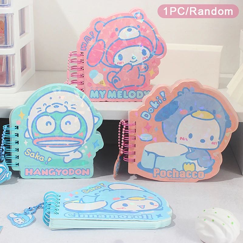 

1 шт. мультяшный блокнот Sanrio в катушке, записная книжка, портативная Милая записная книжка Kuromi Melody похвалка, канцелярские принадлежности для дневника, ручная записная книжка