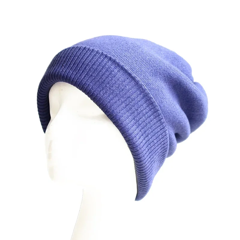 

Women's Plain Beanie Hat Spring Cotton Slouchy Beanie for Women Knitted Bone Hat Ladies Black Cap