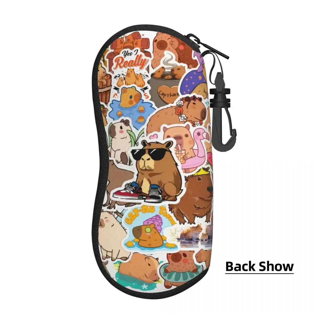 Custom Cute Giant Cavy Capybara Collage Shell Eyeglasses Protector Cases Fashion Sunglass Case Glasses Pouch