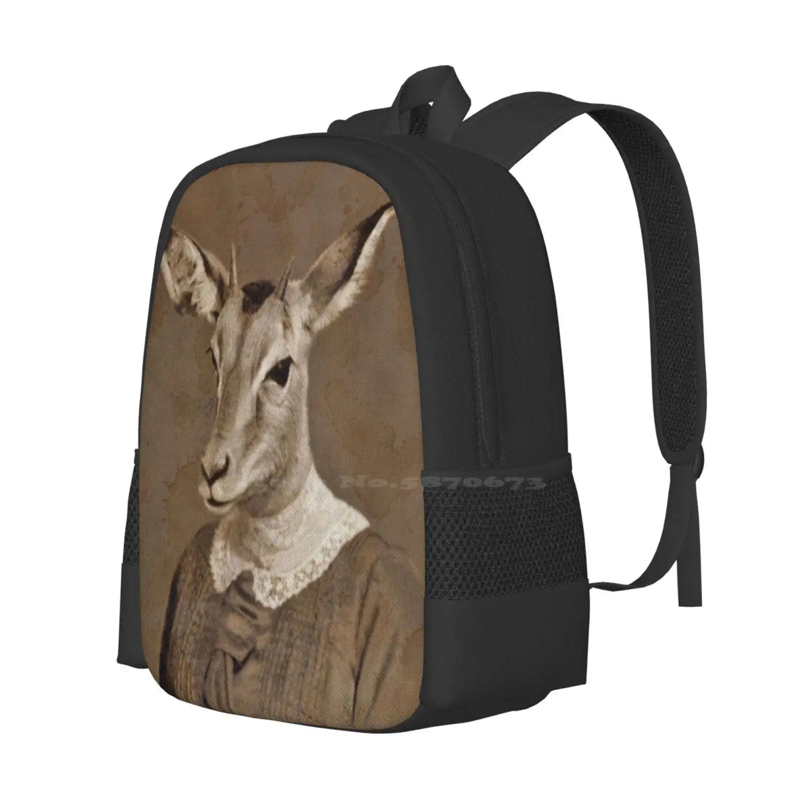 A Letter To W H Hot Sale Backpack Fashion Bags Africa Animal Antelope Antique Letter Portrait Trophy Vintage Wildlife Woman