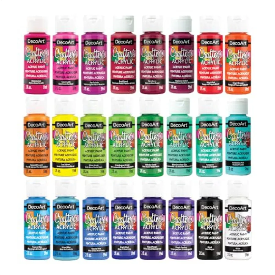 

DecoArt Crafters Acrylic Paint Set 24 2 fl oz 59 ml Assorted Bright Colors DIY Arts And Crafts Acrylic Paint For And Adults 48