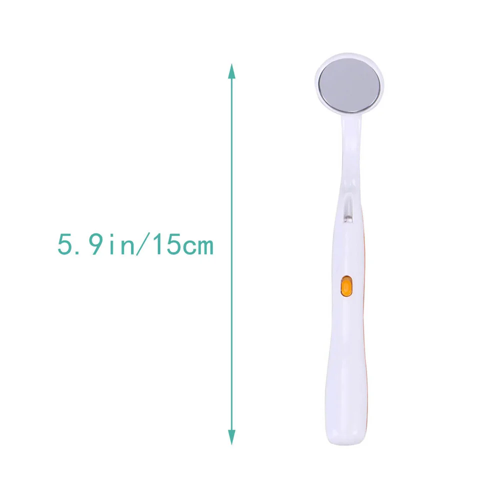 Oral Dental Mirror Mouth Tooth Inspection Mirror with Bright LED Light for Dental Care (Orange) Mouth mirror