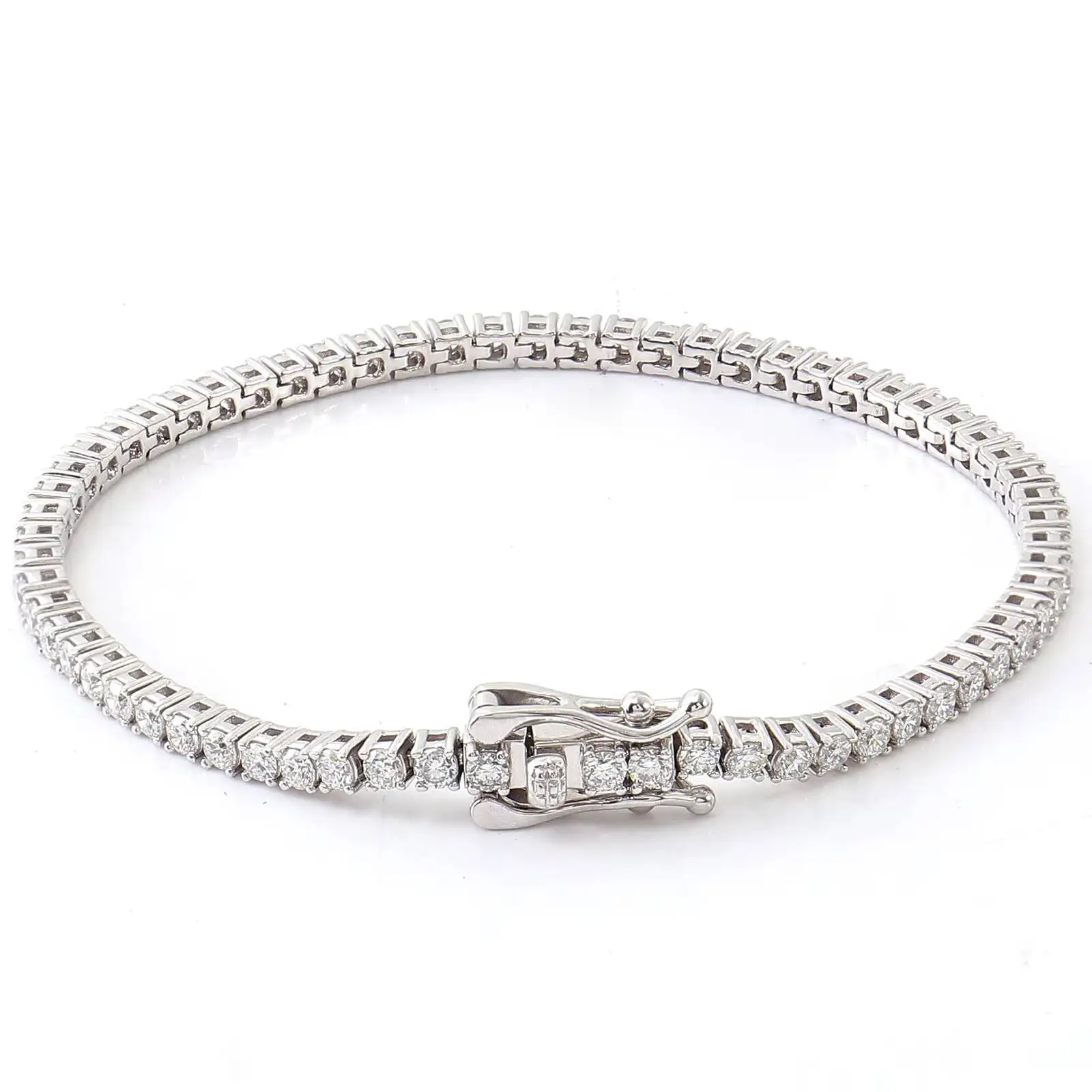 S925 necklace Moissanite Real 18K Solid Gold 2mm Tennis Bracelet Moissanite Diamond Tennis Chain 6-9 Inch Iced Out Tennis Bra