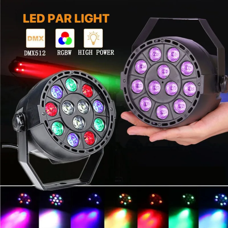 

Mini LED Par Light 12 Leds DMX512 RGBW UV Full color Stage Flat Par Lighting Professional Stage Lighting For Party Bar Club