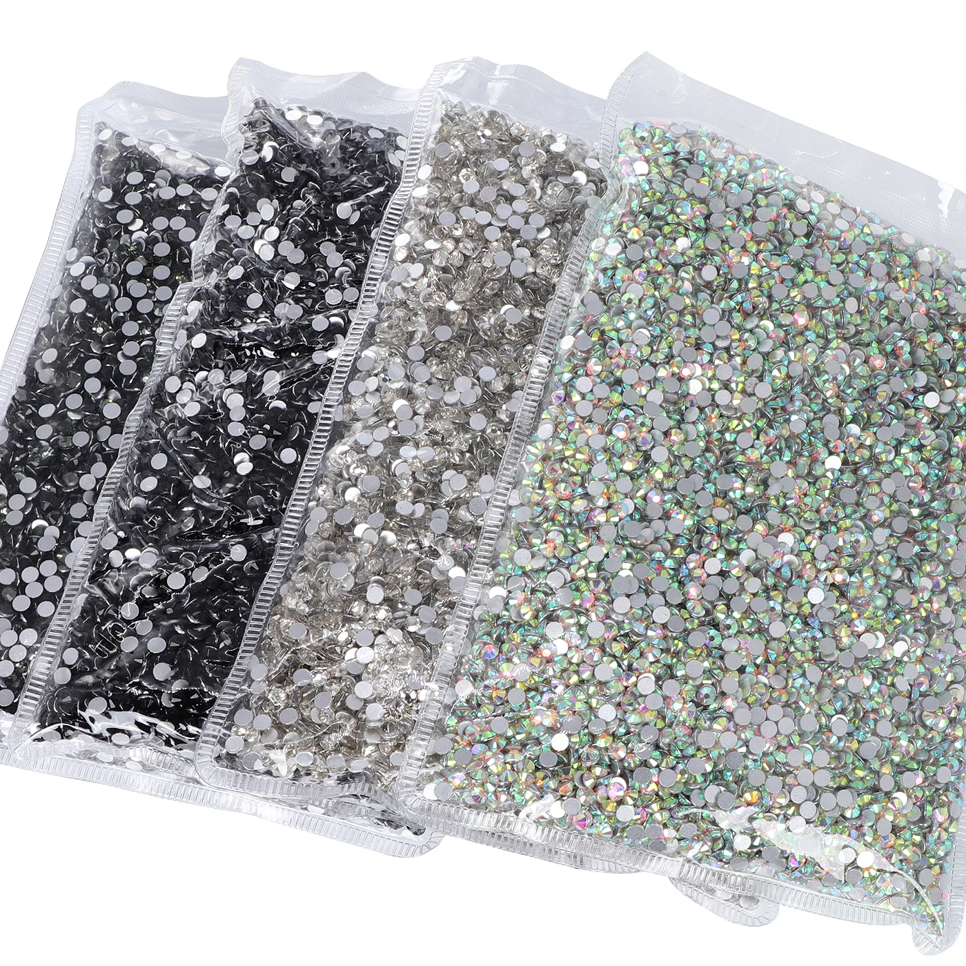 SS3-SS60 حزمة السائبة بالجملة أعلى جودة الزجاج الكريستال AB الزجاج ستراس لتقوم بها بنفسك الفن مسمار أحجار الراين غير الإصلاح