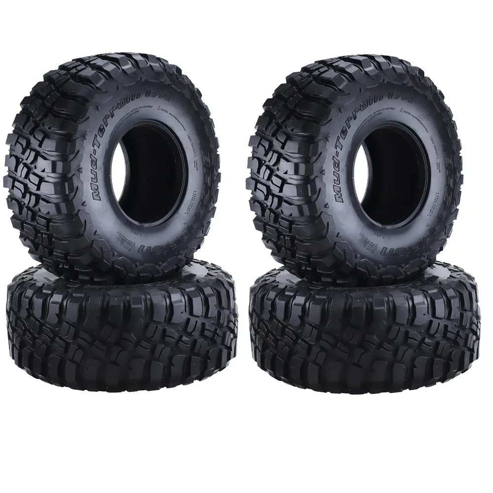 CYGJ-4PCS 120Mm 2.2 Mud Grappler Rubber Tyre Wheel Tires For 1/10 RC Crawler Traxxas TRX4 TRX6 Axial SCX10 90046 Wraith