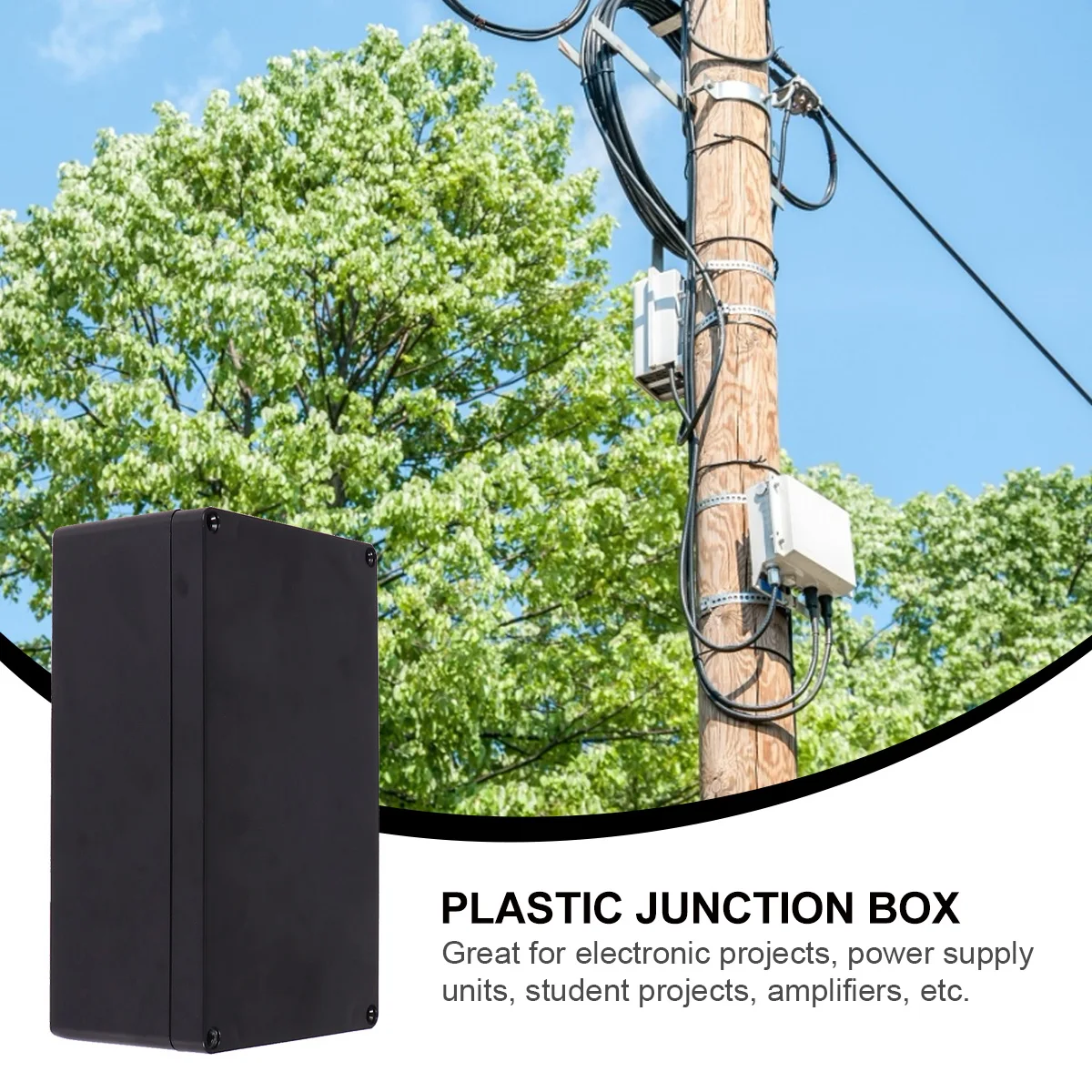 

2pcs Waterproof Project Sealed Plastic Enclosure Durable Electronic Case for Outdoor Power Supply Amplifier Junction Box