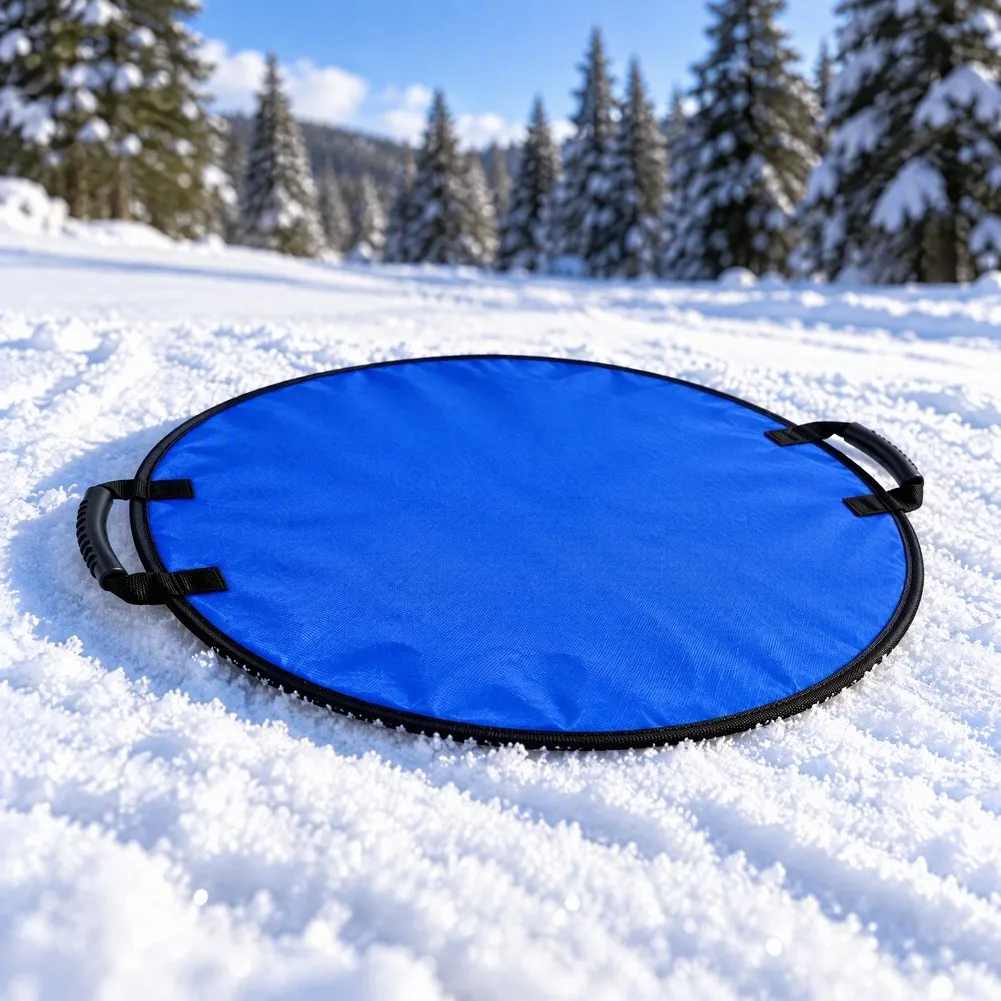 Lightweight Foldable For sled for Winter Activities 26 Inch Polyester Snow Board with Soft Foam Padding and Sturdy Grip Handle
