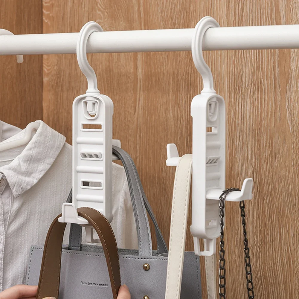 Storage artifact wardrobe storage multifunctional clothes hanger with no trace hanging bag rack, hat door, no punching hanging h