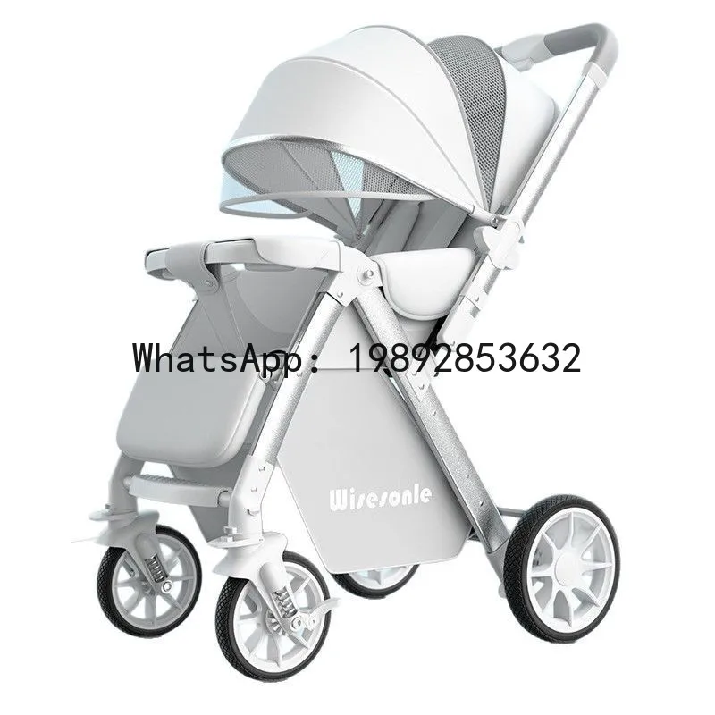 Baby Stroller Can Sit Can Lie High Landscape Lightweight Folding Bidirectional Baby Stroller Children's Pushchair