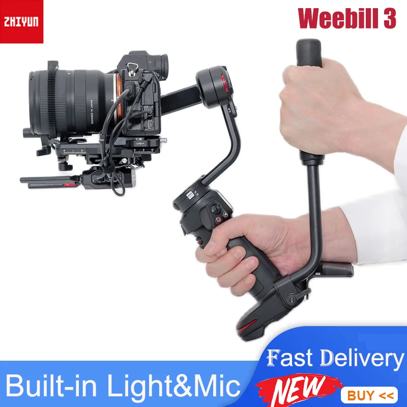 ZHIYUN Weebill 3 Camera Gimbal 3-Axis Handheld Stabilizer Built-in Light & Mic for Canon/Sony/Panasonic/Nikon VS DJI