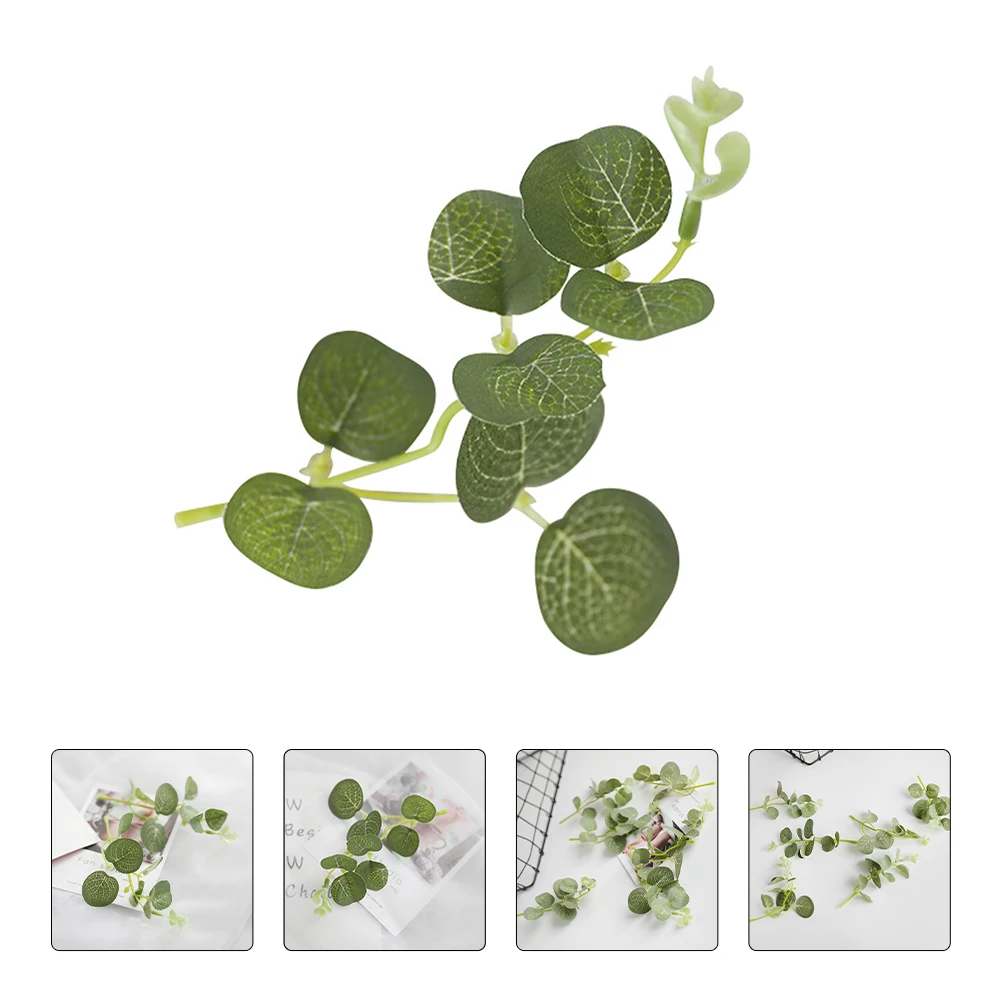 

40 Pcs Artificial Eucalyptus Plants Simulated Green Leaf Vine Decor Accessories DIY Home Craft Desk Wall Background