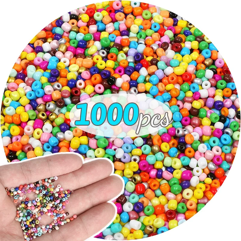 1000pcs 2mm Mixed Color Charm Czech Glass Seed Spacer Round Beads for DIY Bracelets Necklaces Earring Jewelry Making Accessories