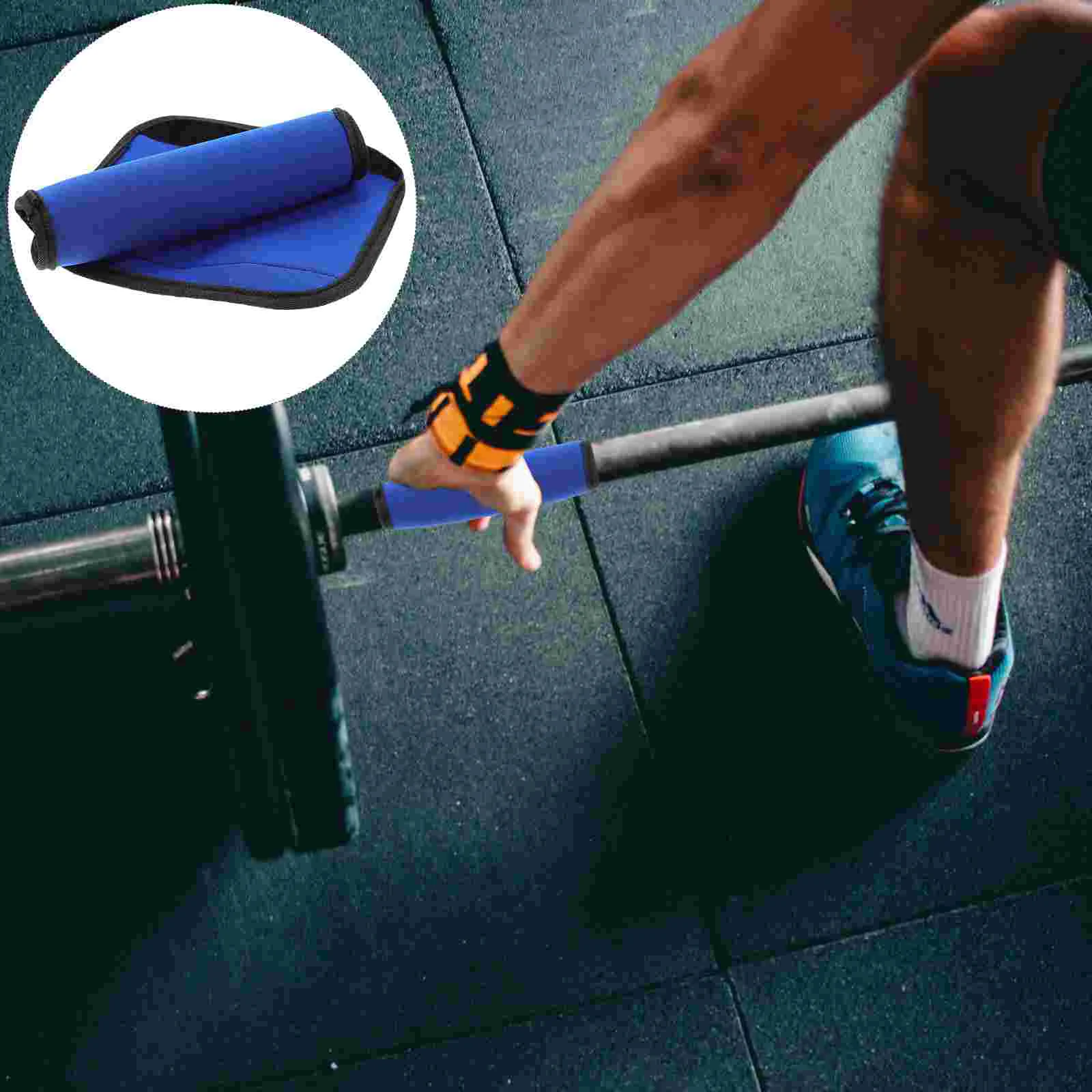 

2 Pcs Detachable Horizontal Bar Non-slip Barbell Pad Weights Polyester Weightlift Mat