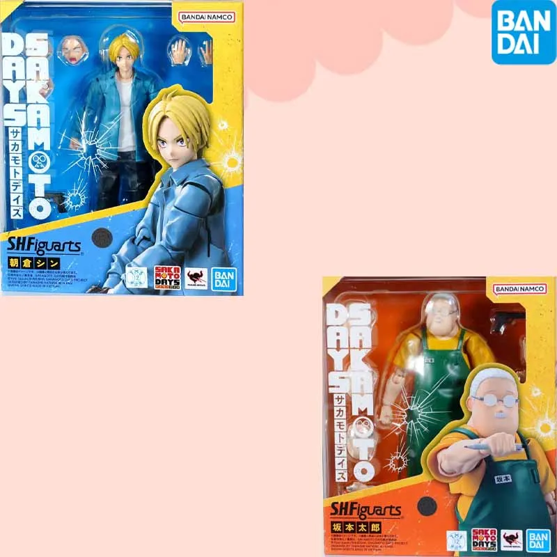 

Оригинальная аниме-фигурка Bandai SHF Shin Asakura Sakamoto Taro Sakamoto Days Poseable, теперь готовая к отправке, коллекционная фигурка