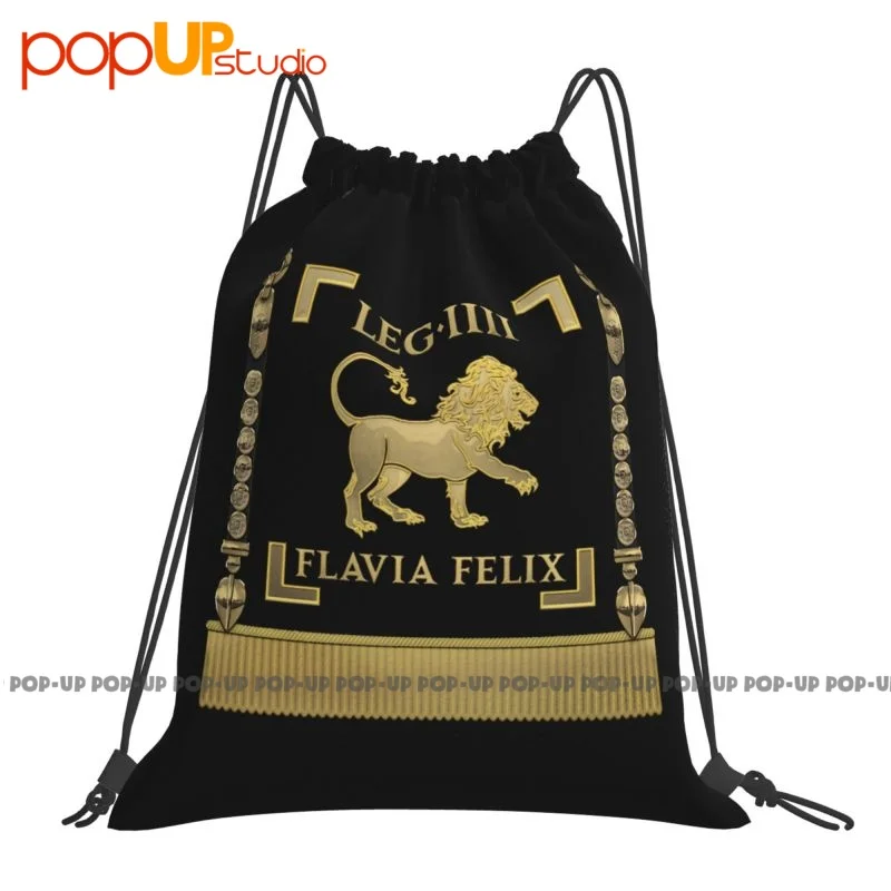 Standard Of The Lucky Flavian Fourth Legion Vexillum Of Legio Iv Flavia Felix Drawstring Bags Gym Bag Backpack Riding Backpack