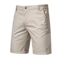 2021 Nouvel été 100% Coton Solide Short Hommes Shorts pour hommes à taille élastique sociale d'affaires décontractées de haute qualité Short de plage 10 couleurs 1