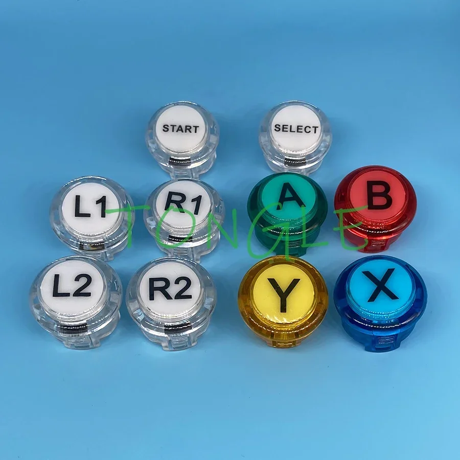 Arcade Game Push Buttons NOT LED SANWA OBSC Style, Cherry MX Microswitch Logo X Y Start Select for PC MAME Raspberry Pi, 1Pc