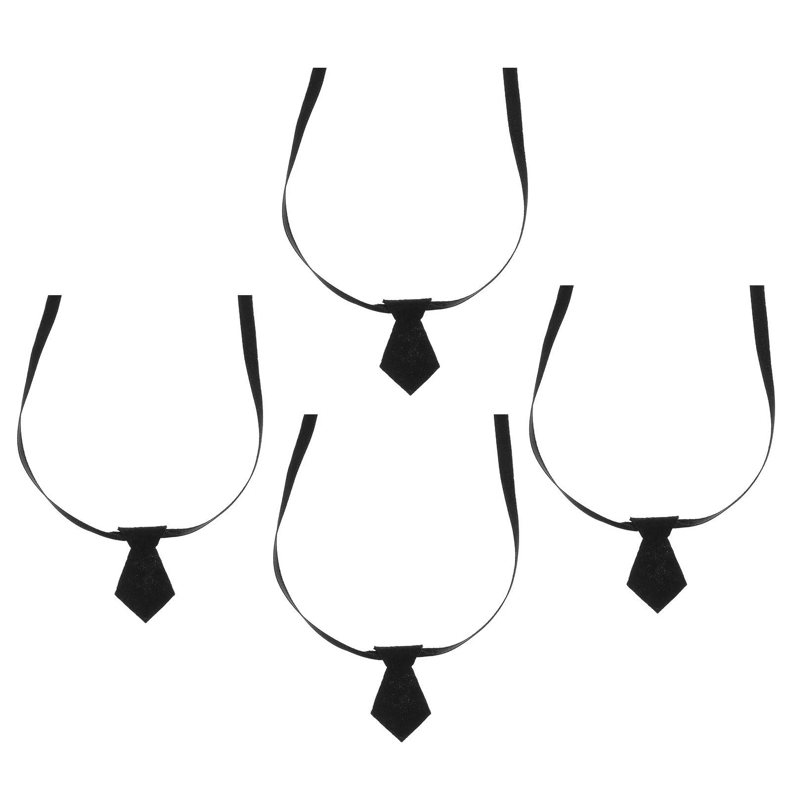 

4Pcs Black Small Neckties Soft Miniature Bowknot Accessories for Cotton Clothes Home Decoration Gift Mini Dollhouse Accessories
