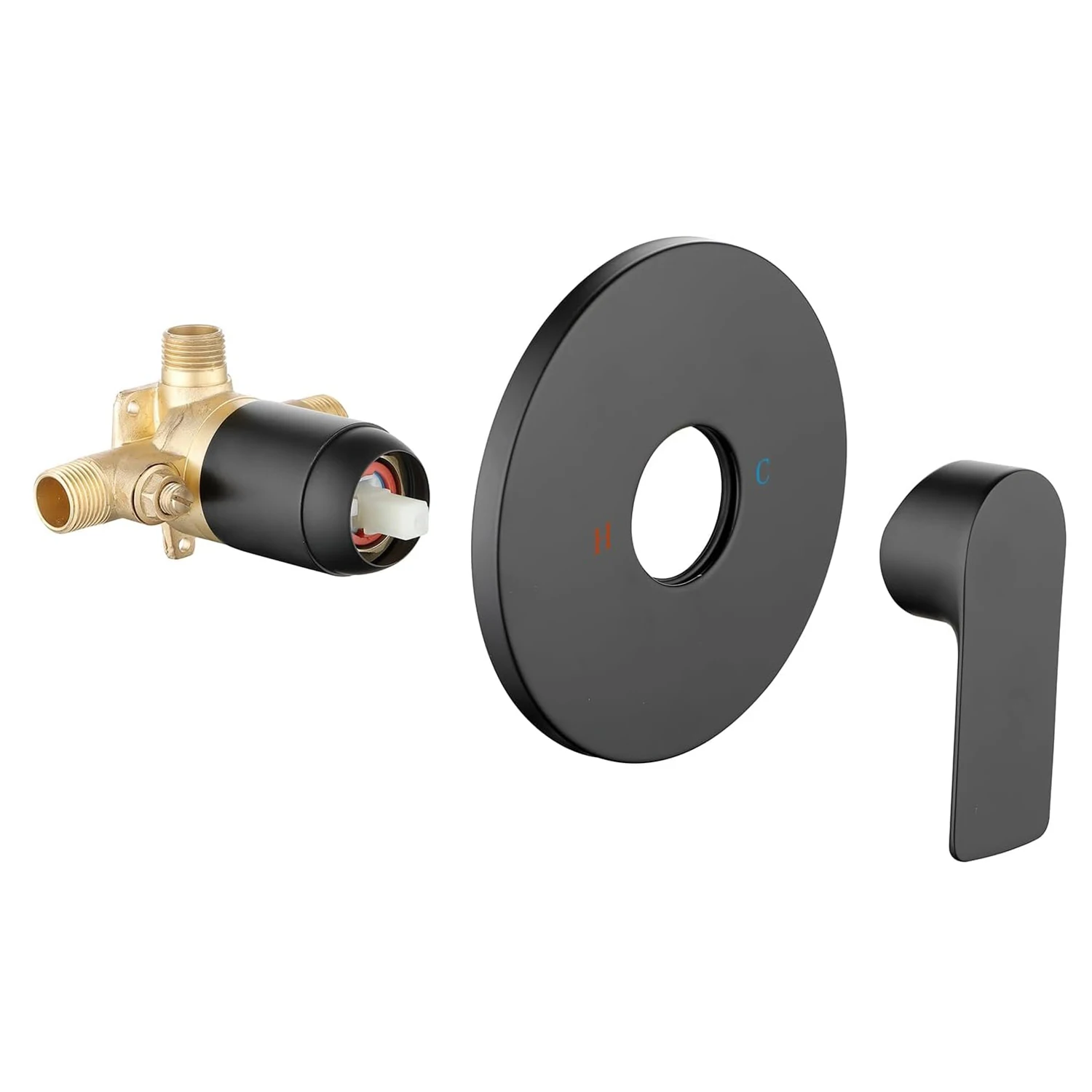 

Bathroom Shower Control Valve Single Function Brass Hot Cold Mixer Valves Concealed Control Valve For Shower Head Black