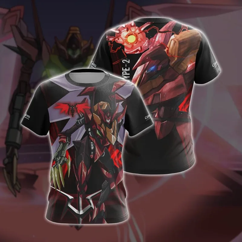 Novedad 2026: Camiseta Deportiva Transpirable de Manga Corta Code Geass: Crimson Lotus II TYPE-2 Mecha - Una Opción Ideal para los Fans del Anime