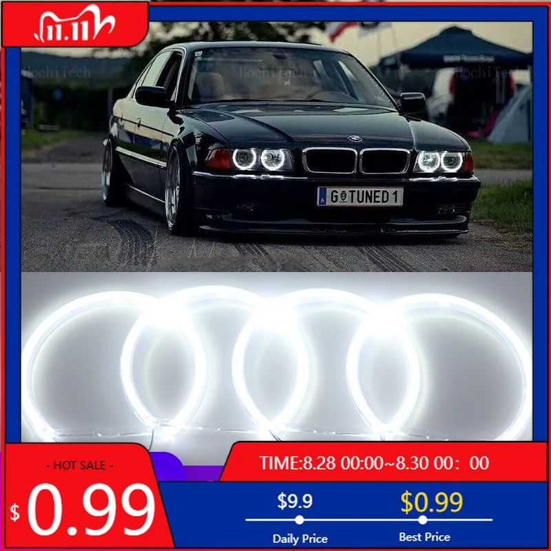 

Hot Ring Angel Eyes SMD LED White for BMW 3 5 7 Series E36 E46 E39 E38 730iL 735i 320i 530i 540i Car Accessori Interior Stickers