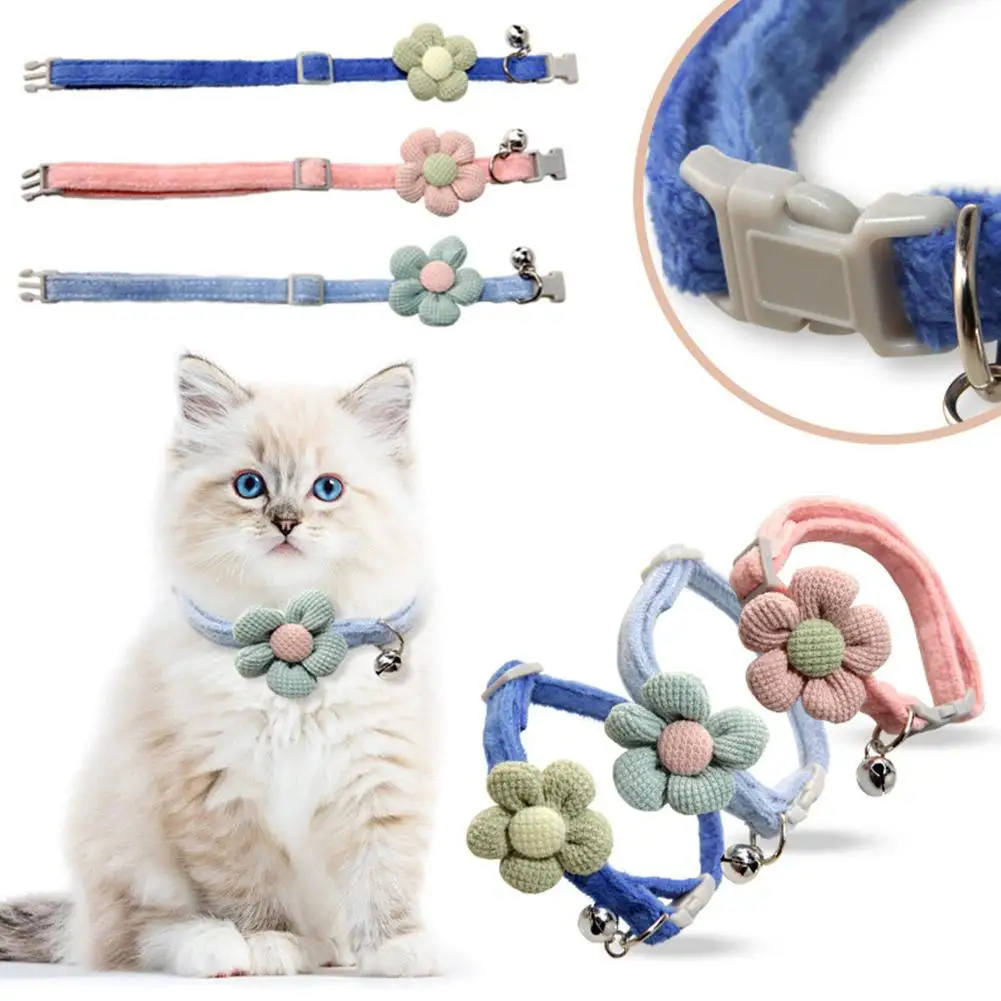 

Pet Collar Flower Bell Cat Collar Cute Styling Daily Collar Collar Flower Cat Accessories Cat W0I3