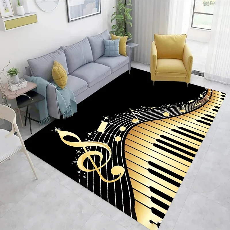 Piano teclas blancas y negras partituras notas alfombra soporte de tambor juego de alfombras con aislamiento acústico y absorción de impactos