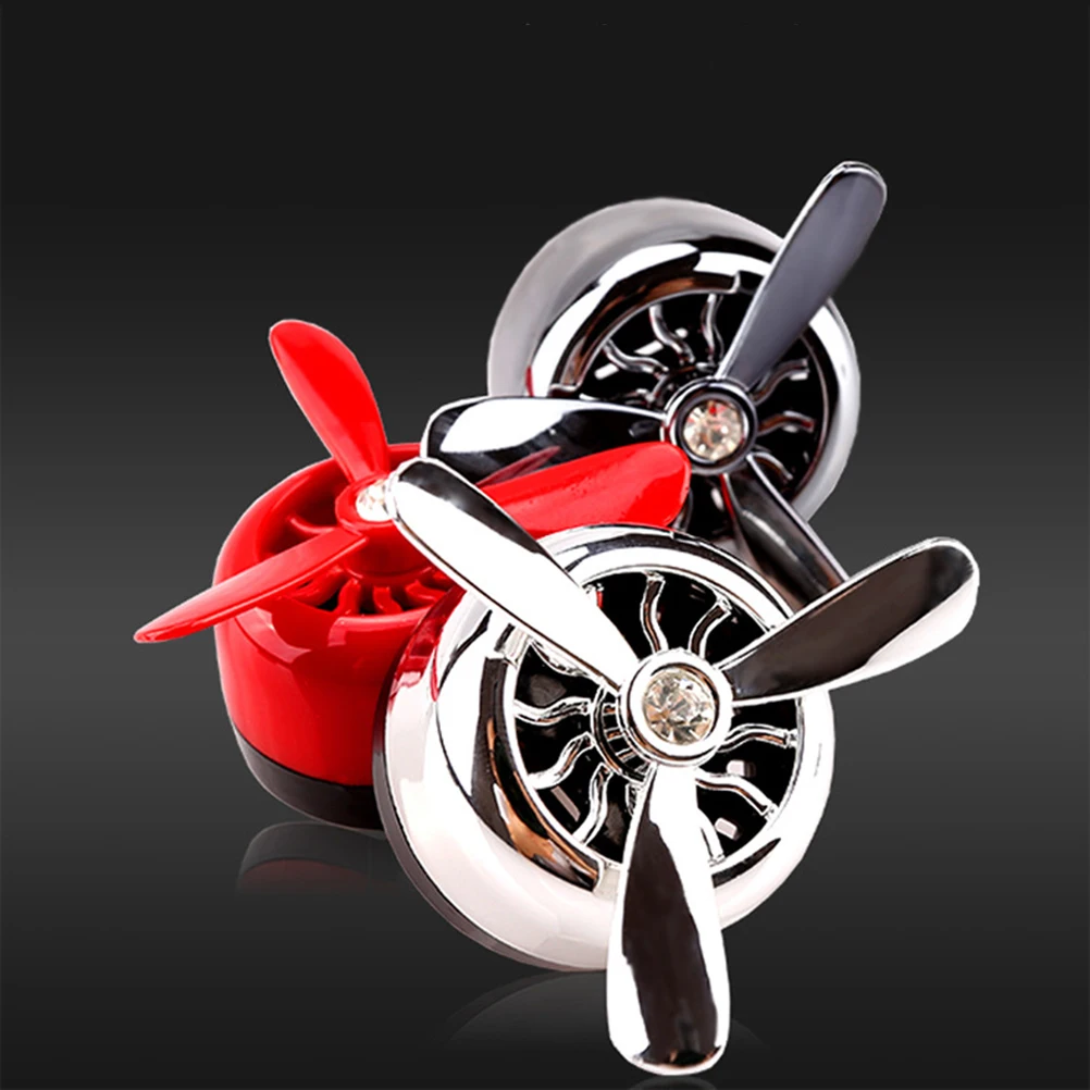 

Mini Air Freshener Vent Clip Air Conditioner Mouth Balm Fragrance Diffuser Alloy Propeller Fan Black Silent Replaceable