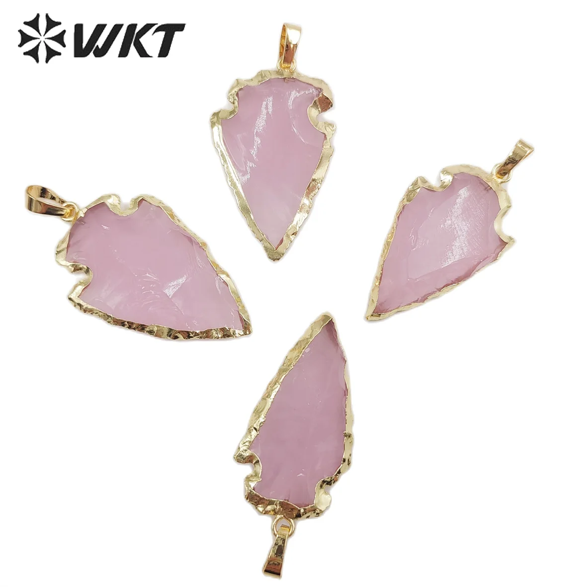 

WT-P1878 WKT 2022 Fashion NEW pink opal women gold-plate pendant Arrow shape pendant wedding gift party accessory trend